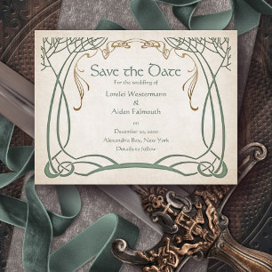 Fantasy-Mittelalterliche keltische Hochzeit Save The Date
