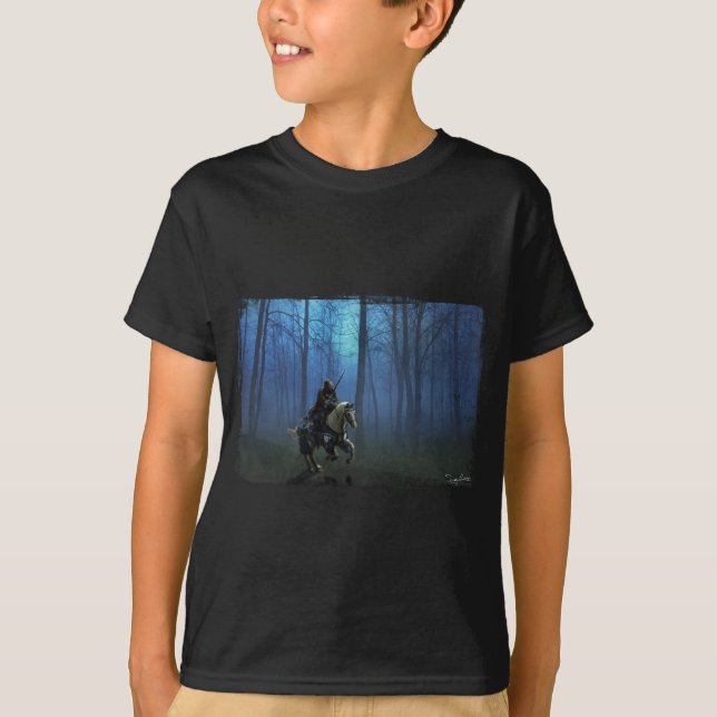 Fantasy Mittelalterlicher Ritter auf dem Horse T-Shirt (Vorderseite)