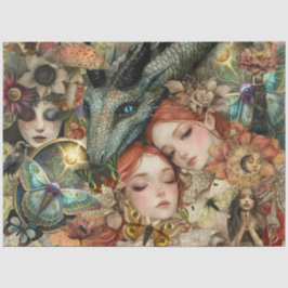 Fantasy-Mixed-Media-Garten-Collage-Decoupage Seidenpapier