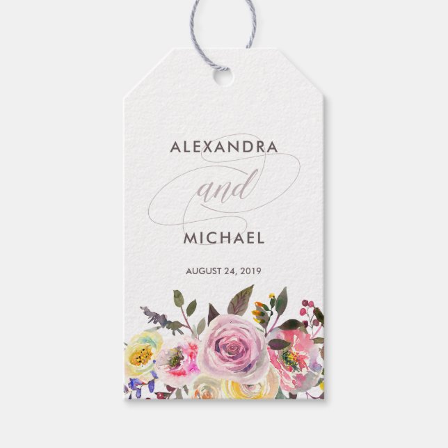 Fantasy | Moderne Aquarell-Gastgeschenk Hochzeit Geschenkanhänger (Vorderseite)