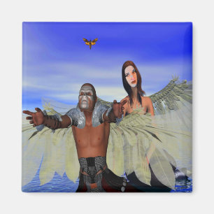 Fantasy Moth Hunters Magnet