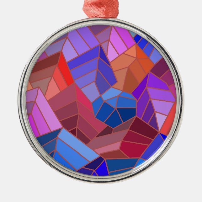 Fantasy Mountains View von Sky Ornament Aus Metall (Vorne)