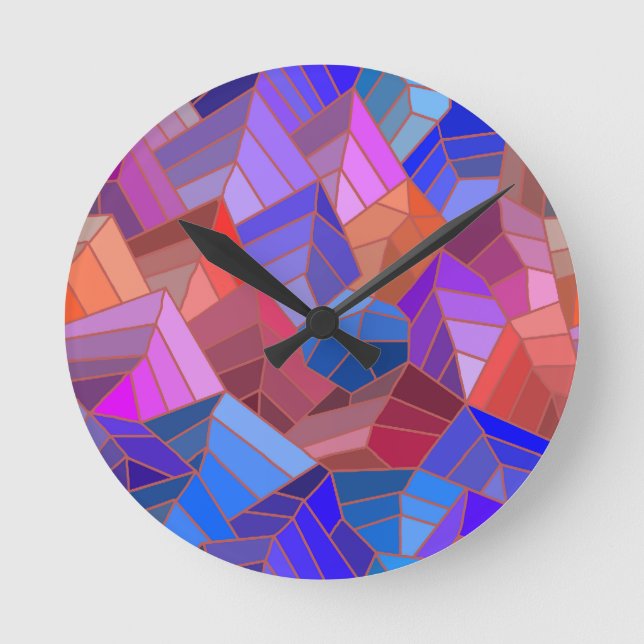 Fantasy Mountains View von Sky Runde Wanduhr (Vorderseite)