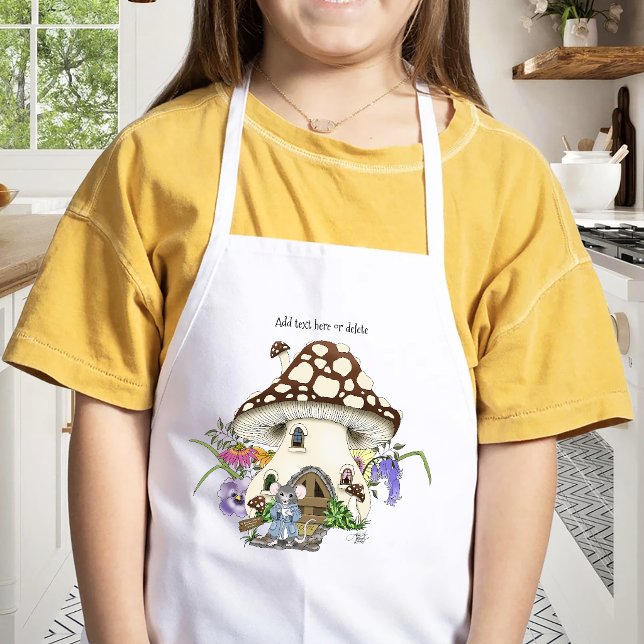 Fantasy Mouse Mushroom House Floral Kinderschürze (Von Creator hochgeladen)