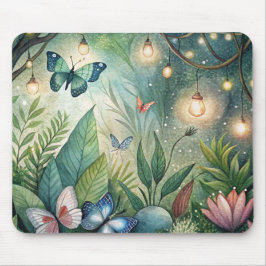 Fantasy Mousepad W/Blume und Schmetterlinge