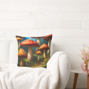 Fantasy Mushrom Throw Kissen
