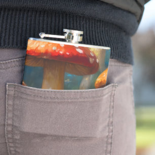 Fantasy Mushrom Vinyl Wrapped Flask Flachmann