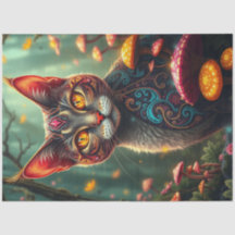 Fantasy Mushroom Forest farbenfrohe Katze