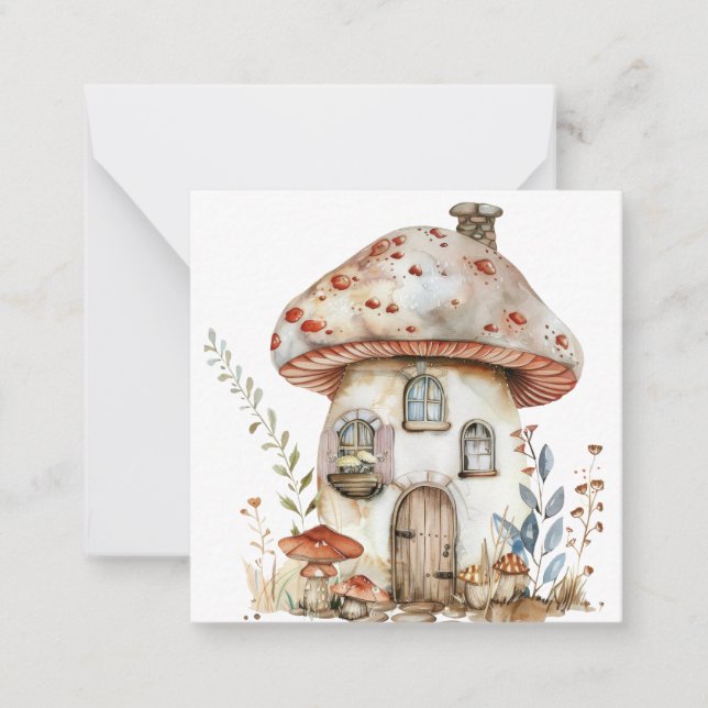 Fantasy Mushroom Note Card Mitteilungskarte (Vorderseite)