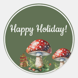 Fantasy Mushroom Runder Aufkleber