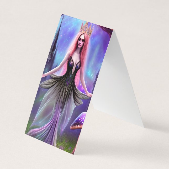 Fantasy Mushroom Verzauberte Forest Fairy Princess Visitenkarten (Vorderseite)