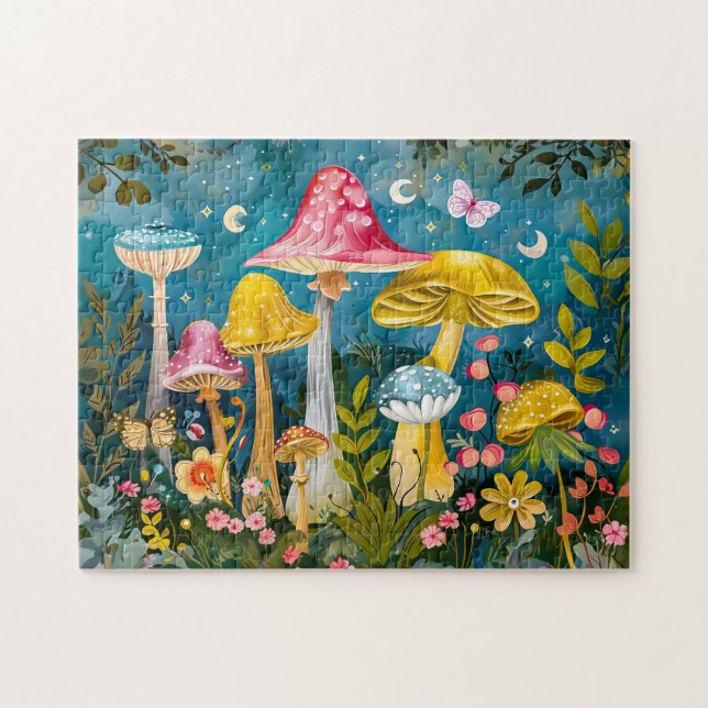 Fantasy Mushrooms in einem Wald von Mondschein (Horizontal)