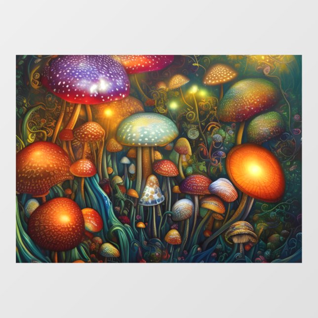 Fantasy Mushrooms Window Cloning Fensteraufkleber (Blatt)