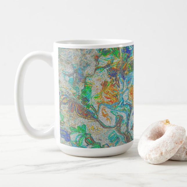 Fantasy Nature Abstract - Boho Colorful Art Kaffeetasse (Mit Donut)
