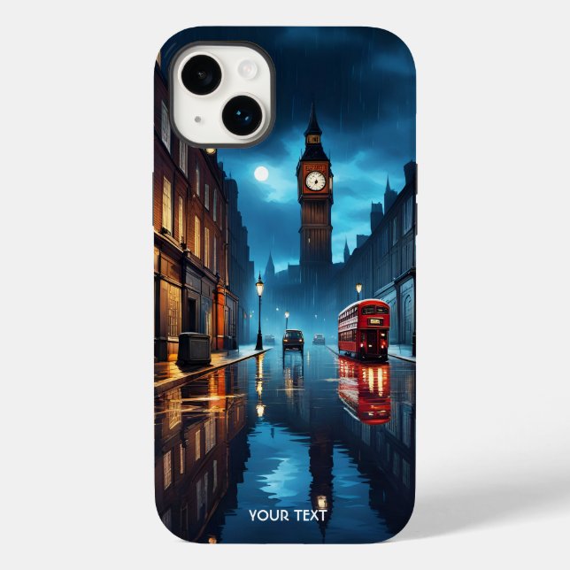 Fantasy Niedlich Abend London Rain Case-Mate iPhone 14 Plus Hülle (Rückseite)