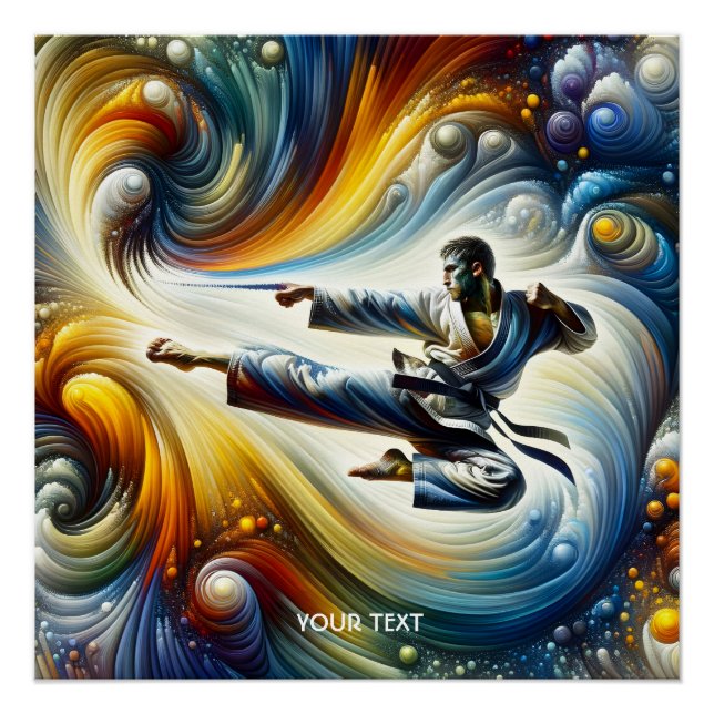 Fantasy Niedlich Abstrakt Karate Zeichnend Poster (Vorderseite)