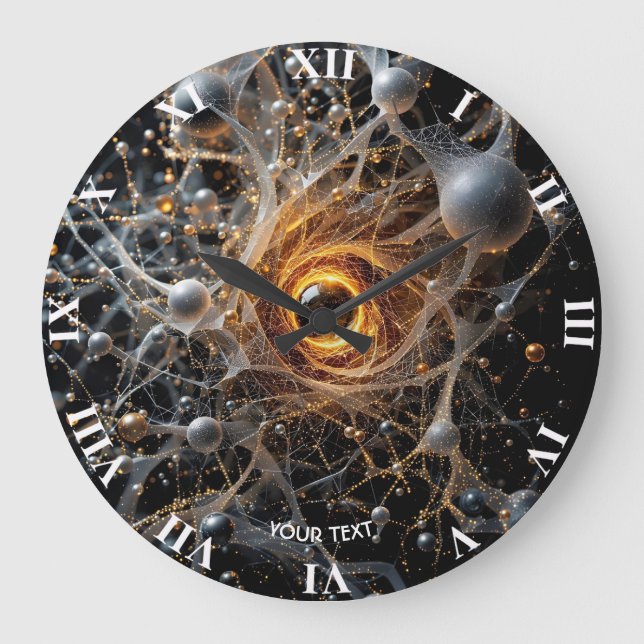 Fantasy Niedlich Abstrakt Space Scene Große Wanduhr (Vorderseite)