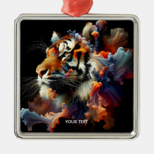 Fantasy Niedlich Abstrakt Tiger Head Ornament Aus Metall