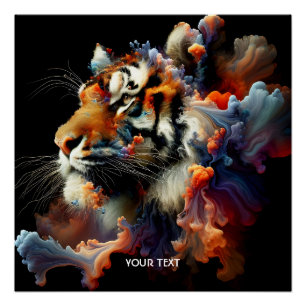 Fantasy Niedlich Abstrakt Tiger Head Poster