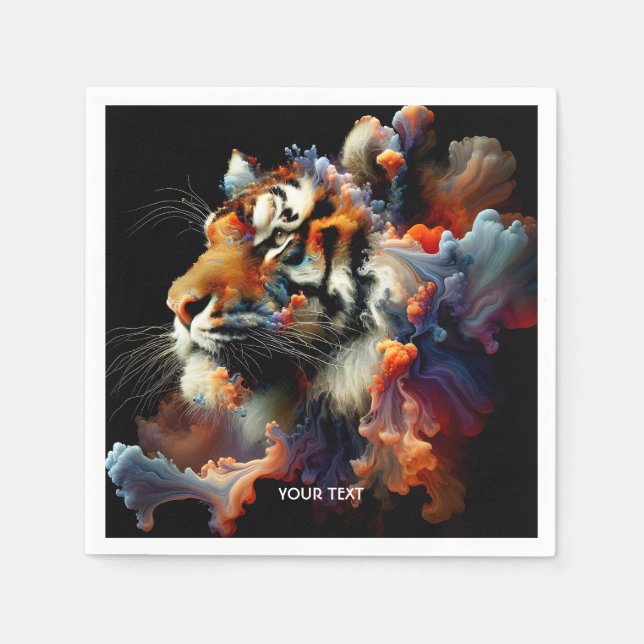 Fantasy Niedlich Abstrakt Tiger Head Serviette (Vorderseite)