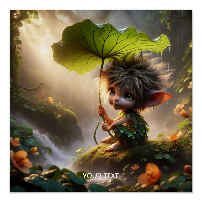 Fantasy Niedlich Adorable Kreatur Rain Poster (Vorderseite)