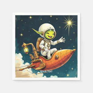 Fantasy Niedlich Alien Space Ship Serviette