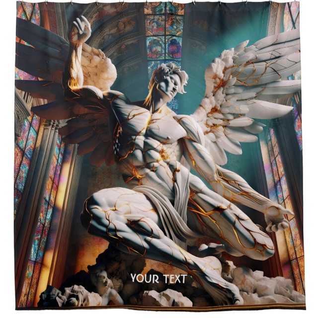 Fantasy Niedlich Angel Marble Church Duschvorhang (Vorderseite)