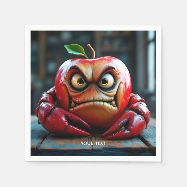 Fantasy Niedlich Angry Apple Crab Serviette (Vorderseite)