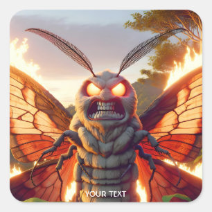 Fantasy Niedlich Angry Insekten Eyes Quadratischer Aufkleber