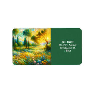 Fantasy Niedlich Angry Leaf Forest Adressaufkleber