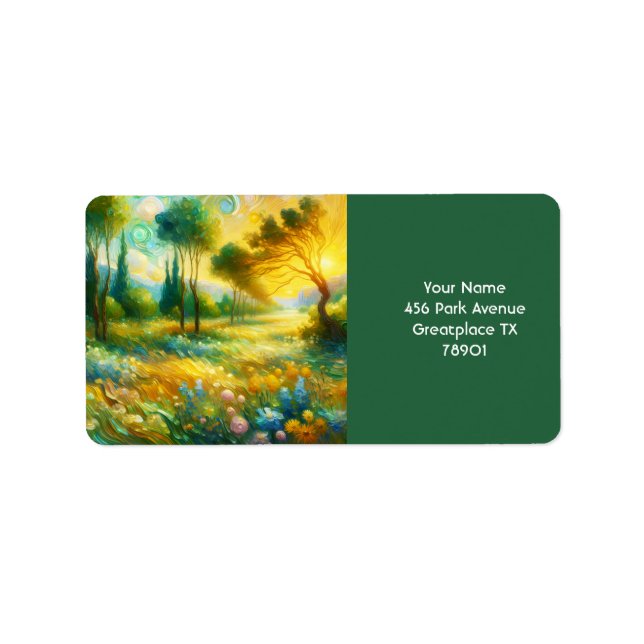 Fantasy Niedlich Angry Leaf Forest Adressaufkleber (Vorne)