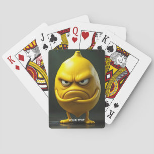 Fantasy Niedlich Angry Looking Lemon Spielkarten