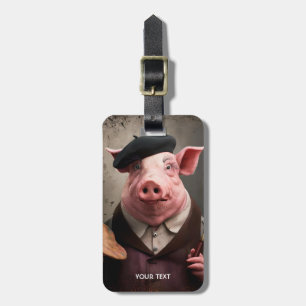 Fantasy Niedlich Artist Painter Pig Gepäckanhänger