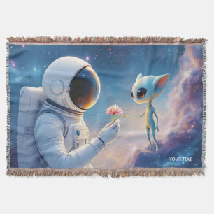 Fantasy Niedlich Astronaut Space Blume Decke