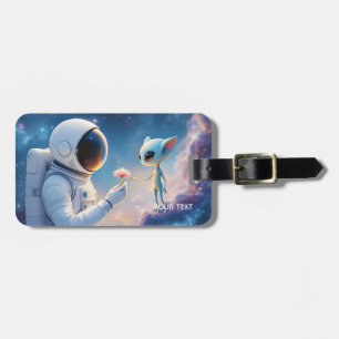 Fantasy Niedlich Astronaut Space Blume Gepäckanhänger