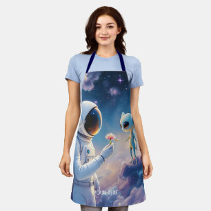 Fantasy Niedlich Astronaut Space Blume Schürze