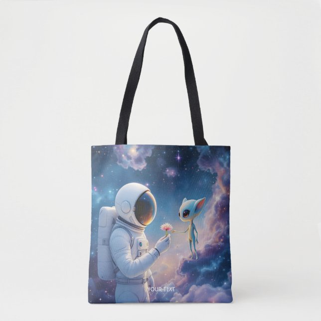 Fantasy Niedlich Astronaut Space Blume Tasche (Vorderseite)