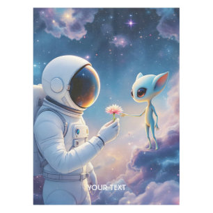 Fantasy Niedlich Astronaut Space Blume Tischdecke