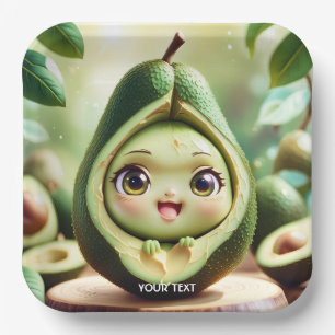 Fantasy Niedlich Avocado Smile Eyes Pappteller