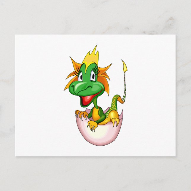 Fantasy Niedlich Baby Dragon Postkarte (Vorderseite)
