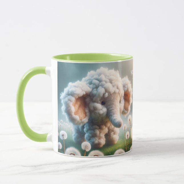 Fantasy Niedlich Baby Elephant Blume Tasse (Links)