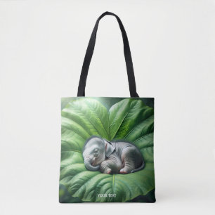 Fantasy Niedlich Baby Elephant Leaf Tasche