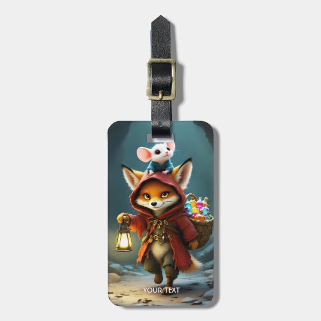 Fantasy Niedlich Baby Fox Mouse Gepäckanhänger (Vorderseite vertikal)
