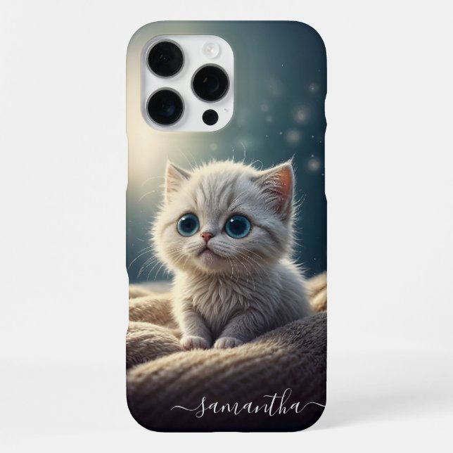Fantasy Niedlich Baby Kitty Cat Lover's Personalis iPhone 16 Pro Max Hülle (Rückseite)