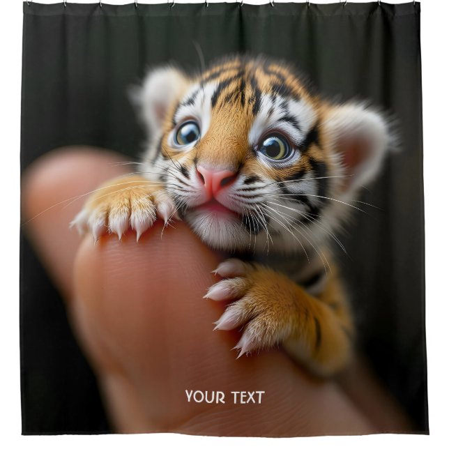 Fantasy Niedlich Baby Tiger Finger Duschvorhang (Vorderseite)