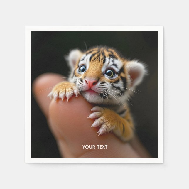 Fantasy Niedlich Baby Tiger Finger Serviette (Vorderseite)