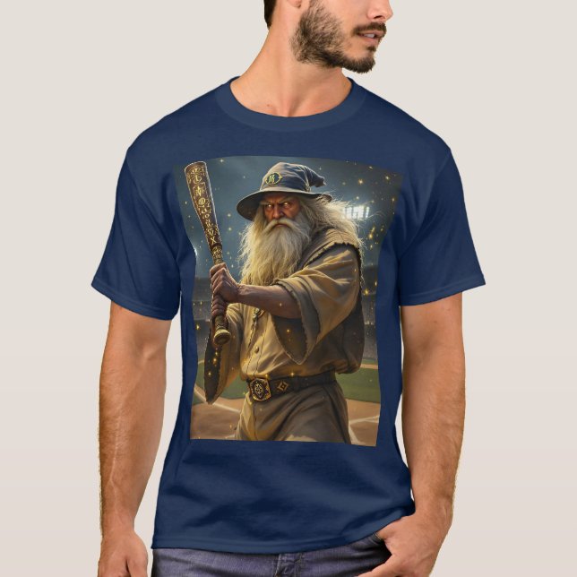 Fantasy Niedlich Baseball Wizard Bat T-Shirt (Vorderseite)