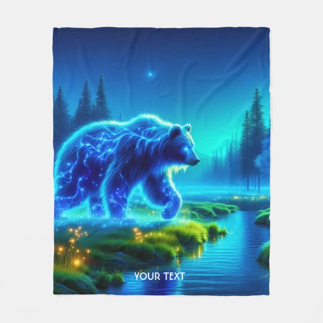 Fantasy Niedlich Bear River Meadow Fleecedecke (Vorderseite)