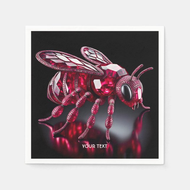 Fantasy Niedlich Bee Ruby Diamonds Serviette (Vorderseite)