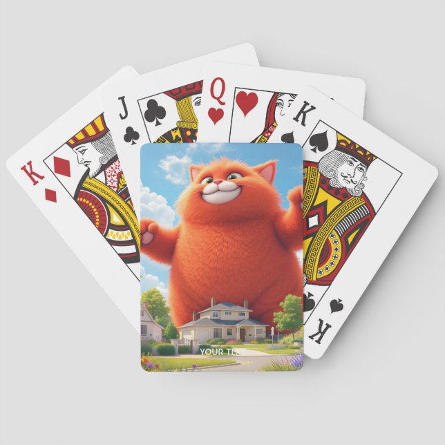 Fantasy Niedlich Big Orange Cat Spielkarten (Rückseite)